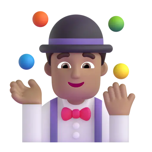 Man Juggling: Medium Skin Tone