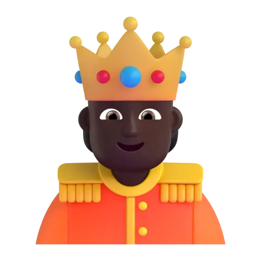 Person with Crown: Dark Skin Tone