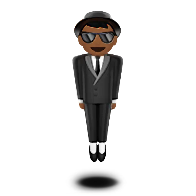 Person in Suit Levitating: Medium-Dark Skin Tone