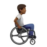 Person in Manual Wheelchair Facing Right: Medium-Dark Skin Tone