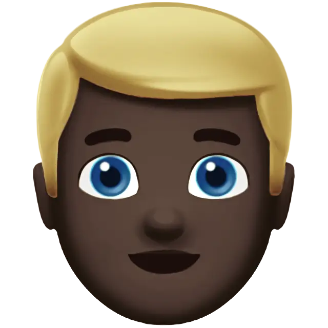 Man: Dark Skin Tone, Blond Hair