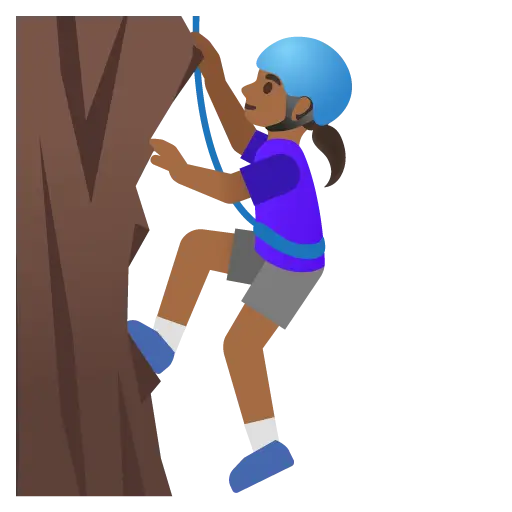 Woman Climbing: Medium-Dark Skin Tone