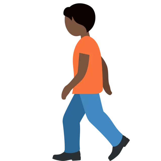 Person Walking: Dark Skin Tone