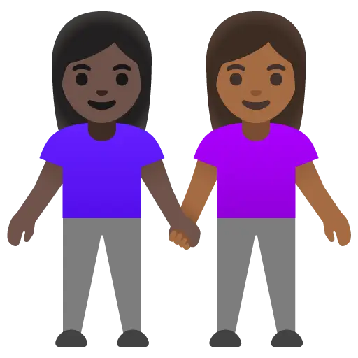 Woman and Man Holding Hands: Medium-Dark Skin Tone, Dark Skin Tone