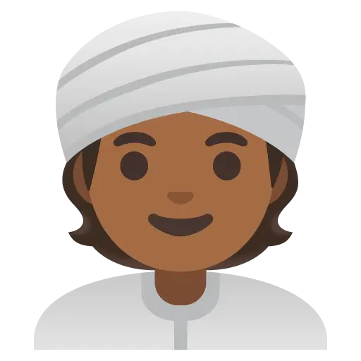 Person Wearing Turban: Medium-Dark Skin Tone