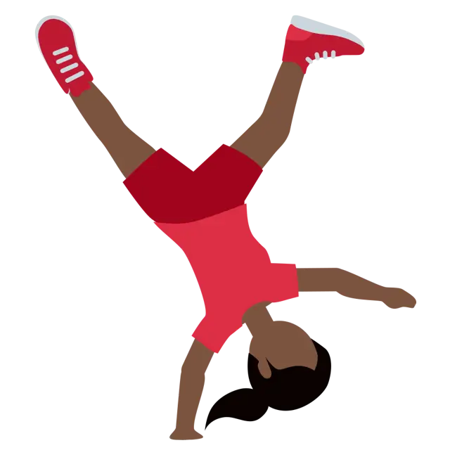 Woman Cartwheeling: Dark Skin Tone