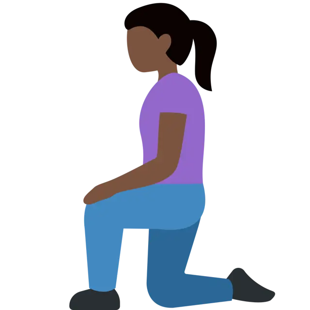 Woman Kneeling: Dark Skin Tone