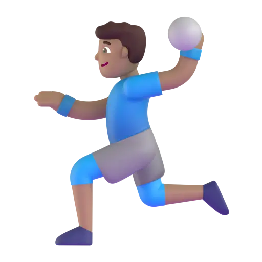 Man Playing Handball: Medium Skin Tone