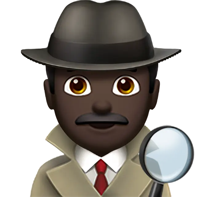 Man Detective: Dark Skin Tone