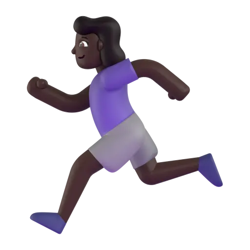 Woman Running: Dark Skin Tone