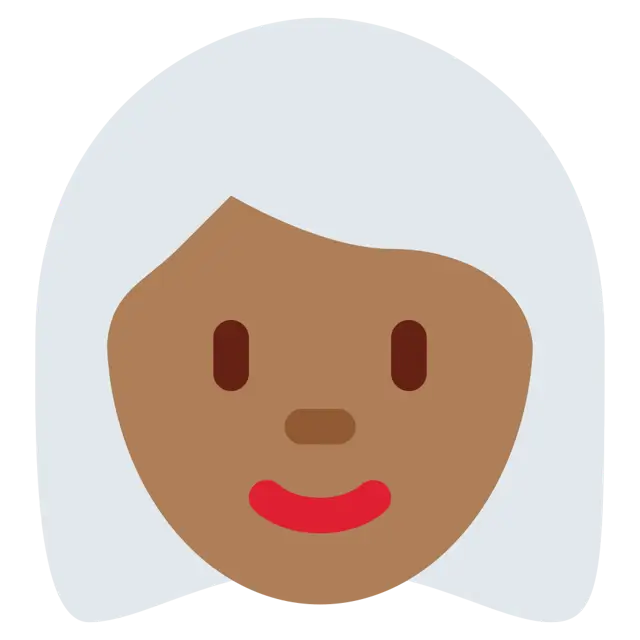 Woman: Medium-Dark Skin Tone, White Hair