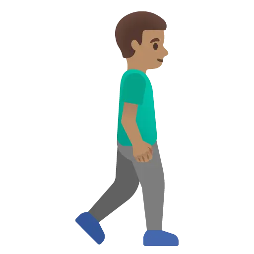 Man Walking Facing Right: Medium Skin Tone