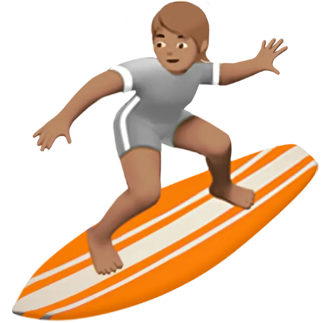 Person Surfing: Medium Skin Tone