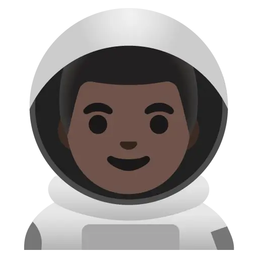 Man Astronaut: Dark Skin Tone