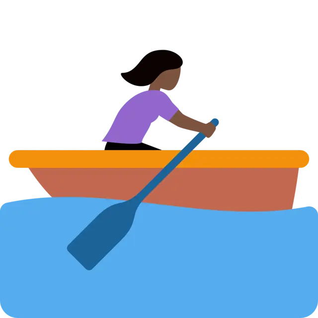 Woman Rowing Boat: Dark Skin Tone