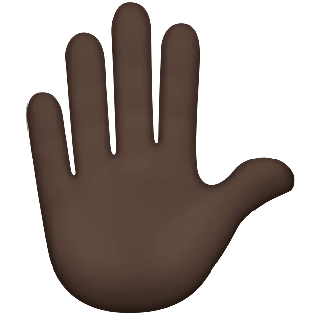 Raised Hand: Dark Skin Tone