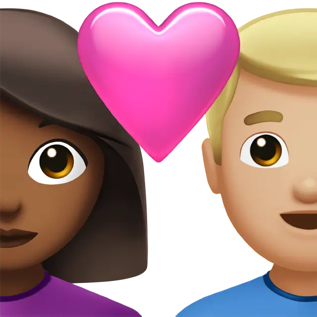 Couple with Heart: Woman, Man, Medium-Dark Skin Tone, Medium-Light Skin Tone