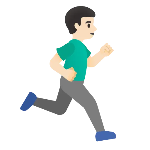 Man Running Facing Right: Light Skin Tone