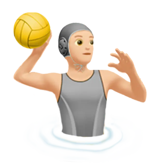 Person Playing Water Polo: Light Skin Tone