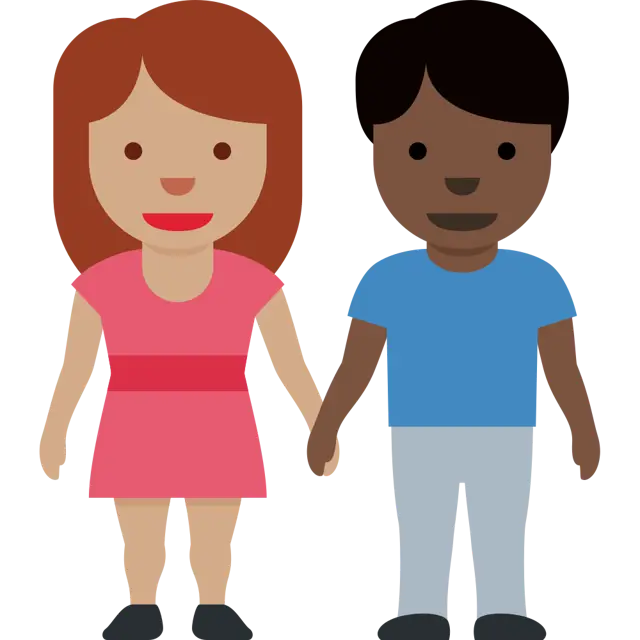 Woman And Man Holding Hands: Medium Skin Tone, Dark Skin Tone