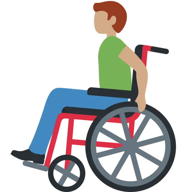 Man In Manual Wheelchair: Medium Skin Tone