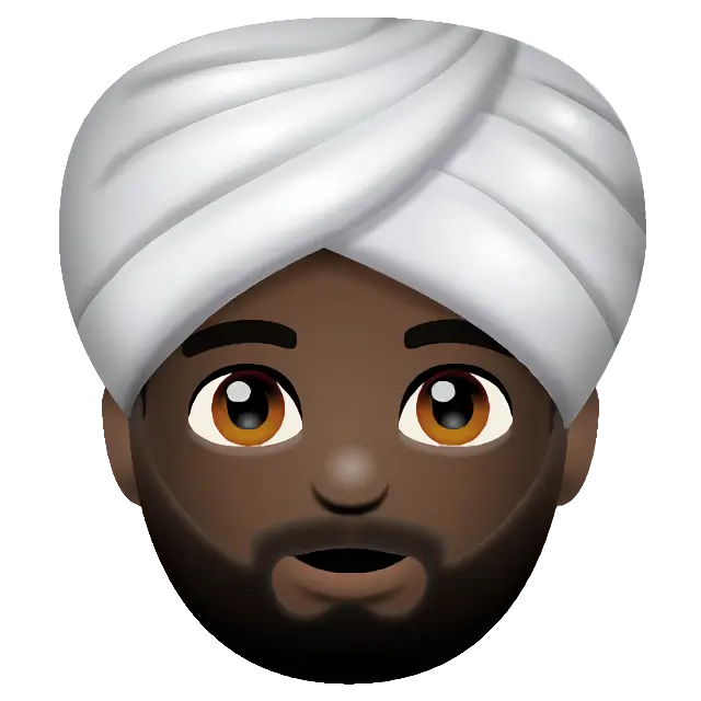 Man Wearing Turban: Dark Skin Tone