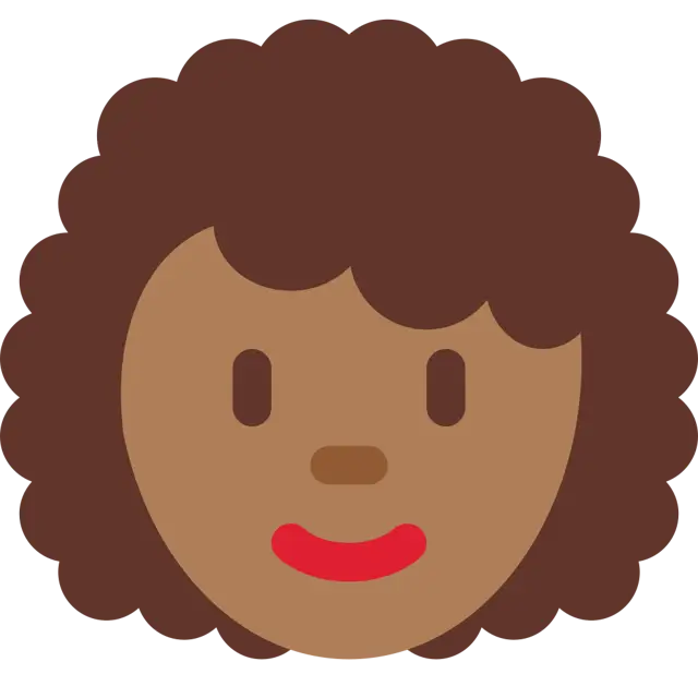 Woman: Medium-Dark Skin Tone, Curly Hair