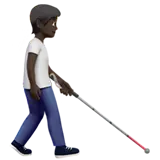 Person with White Cane Facing Right: Dark Skin Tone