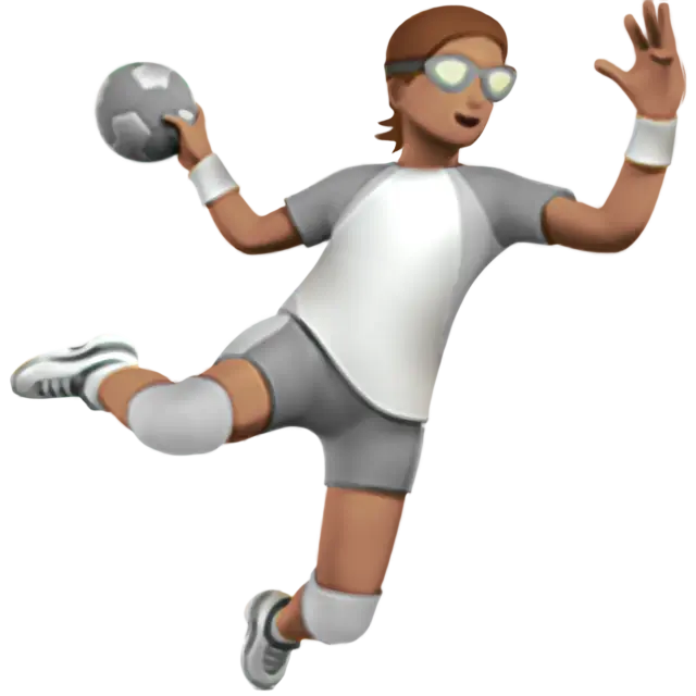 Person Playing Handball: Medium Skin Tone