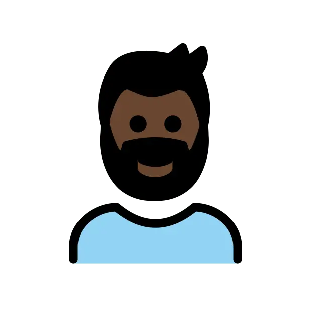 Man: Dark Skin Tone, Beard