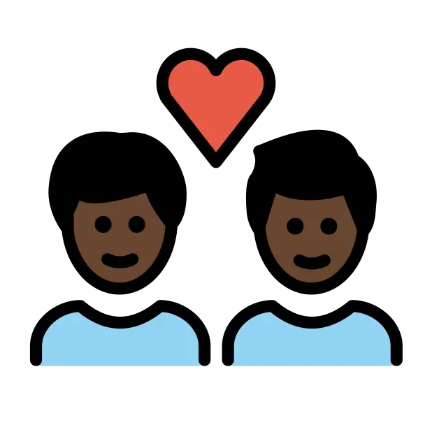 Couple With Heart: Man, Man, Dark Skin Tone