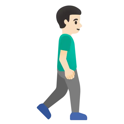 Man Walking Facing Right: Light Skin Tone