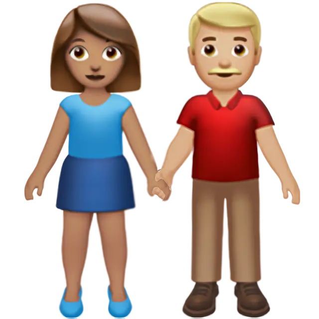 Woman And Man Holding Hands: Medium Skin Tone, Medium-Light Skin Tone