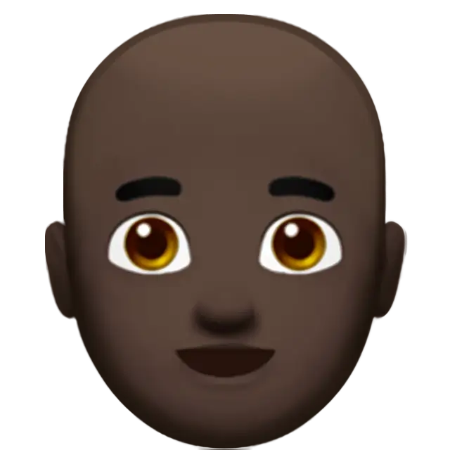 Man: Dark Skin Tone, Bald