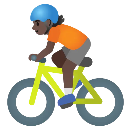 Person Biking: Dark Skin Tone