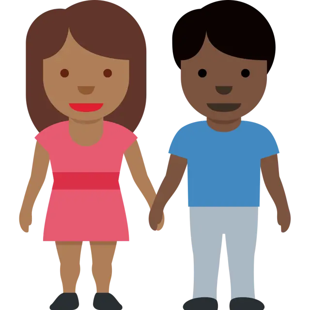 Woman And Man Holding Hands: Medium-Dark Skin Tone, Dark Skin Tone