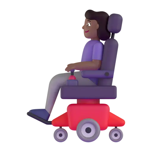 Woman in Motorized Wheelchair: Medium-Dark Skin Tone