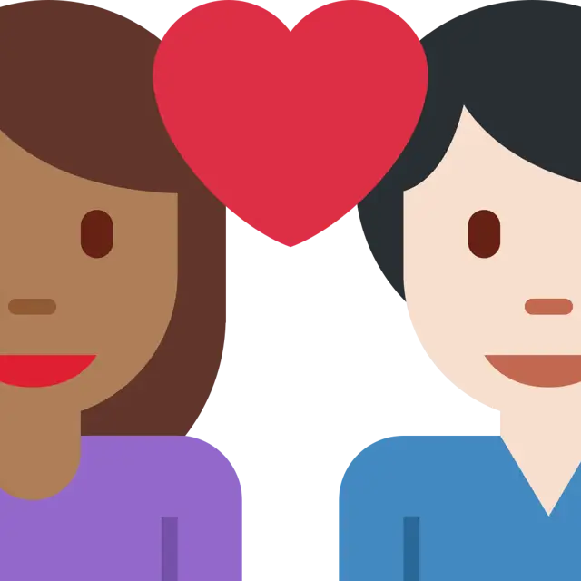 Couple With Heart: Woman, Man, Medium-Dark Skin Tone, Light Skin Tone