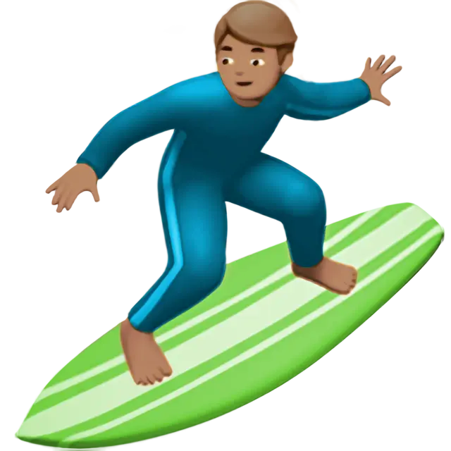 Man Surfing: Medium Skin Tone