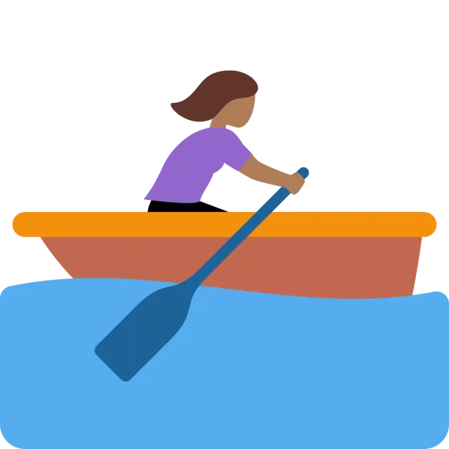 Woman Rowing Boat: Medium-Dark Skin Tone