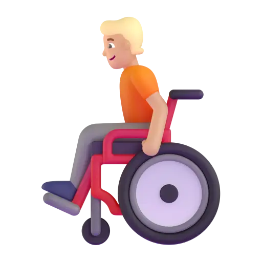 Person in Manual Wheelchair: Medium-Light Skin Tone