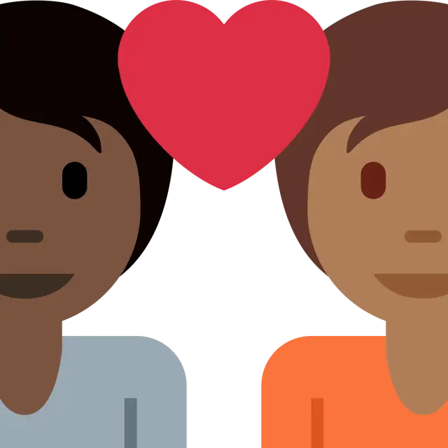 Couple With Heart: Person, Person, Dark Skin Tone, Medium-Dark Skin Tone