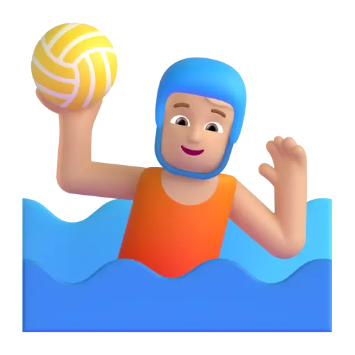 Person Playing Water Polo: Medium-Light Skin Tone