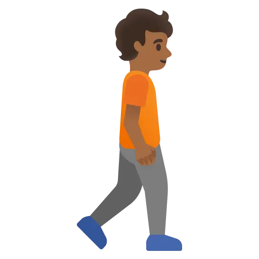 Person Walking Facing Right: Medium-Dark Skin Tone