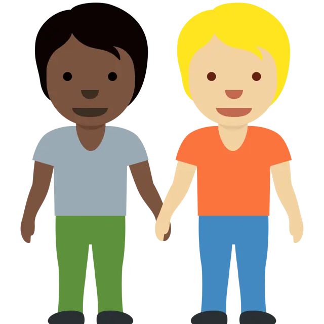 People Holding Hands: Dark Skin Tone, Medium-Light Skin Tone