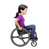 Woman in Manual Wheelchair Facing Right: Light Skin Tone