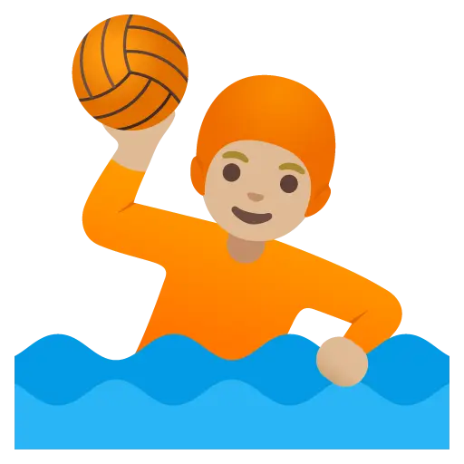 Person Playing Water Polo: Medium-Light Skin Tone