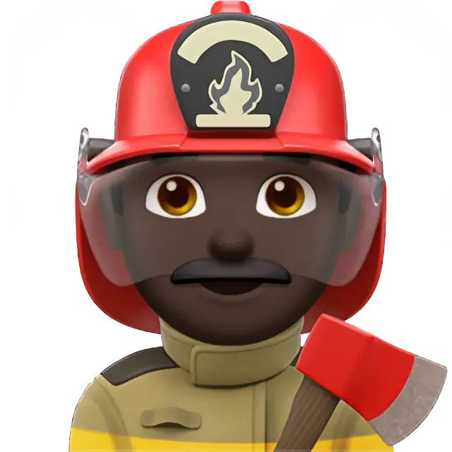 Man Firefighter: Dark Skin Tone