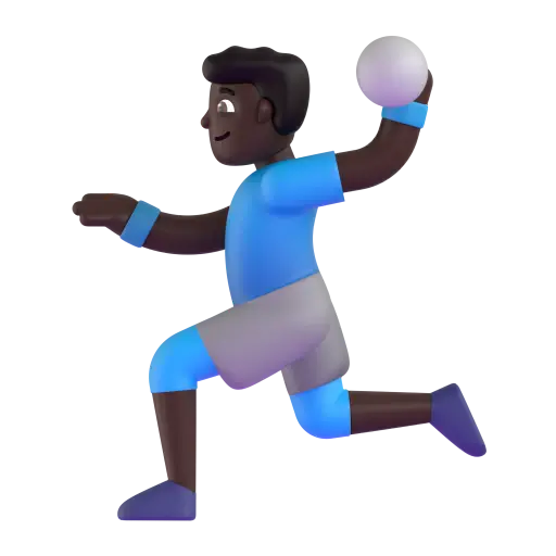 Man Playing Handball: Dark Skin Tone