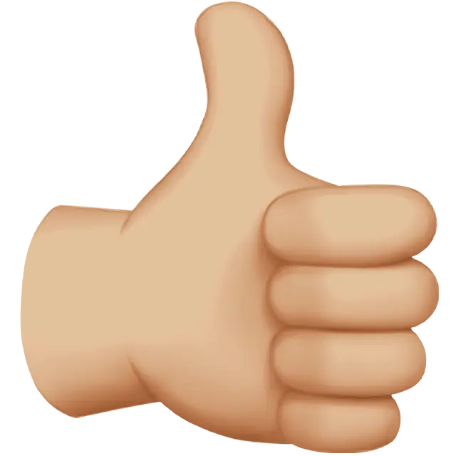 Thumbs Up: Medium-Light Skin Tone